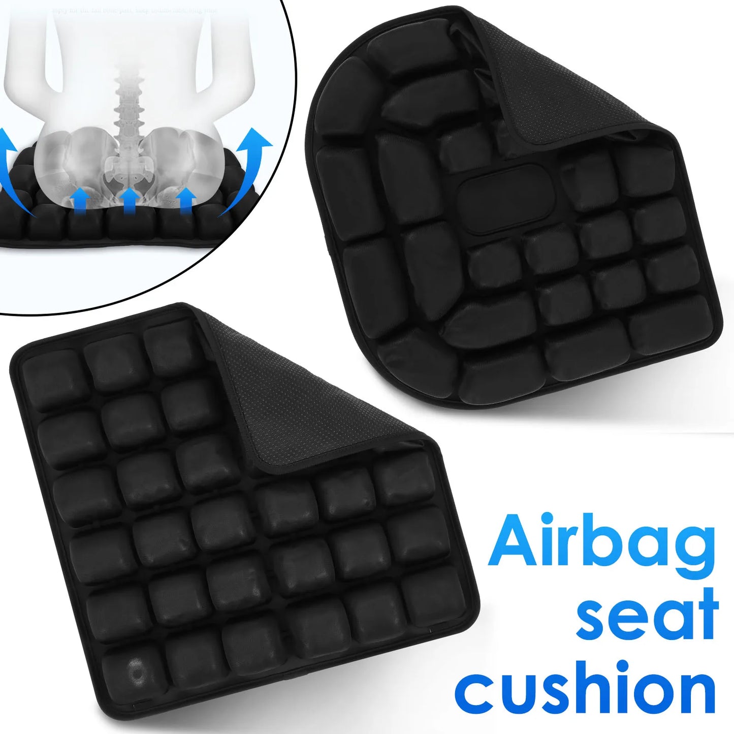 Inflatable Seat Cushion 3D Air Bags Travel Cushion Lightweight Breathable anti Pressure Ulcer Cushion for Car Office Chair Home