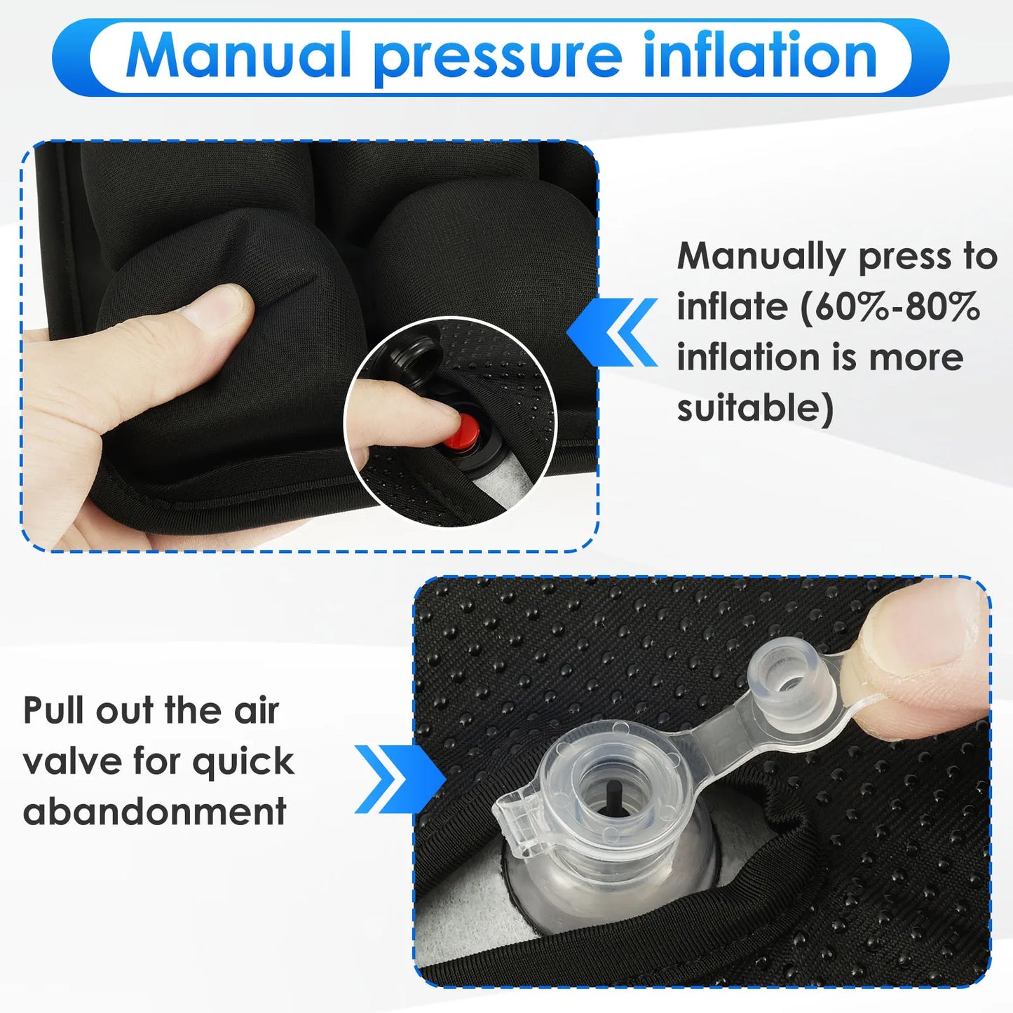 Inflatable Seat Cushion 3D Air Bags Travel Cushion Lightweight Breathable anti Pressure Ulcer Cushion for Car Office Chair Home